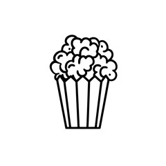 Popcorn icon, pop icon, bucket icon, cinema icon, corn icon, snack icon, box icon, entertainment icon, graphic icon, pictogram icon, marketing icon, popcorn, food, snack, box, movie, icon, isolated, 