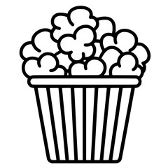 Popcorn icon, pop icon, bucket icon, cinema icon, corn icon, snack icon, box icon, entertainment icon, graphic icon, pictogram icon, marketing icon, popcorn, food, snack, box, movie, icon, isolated, 