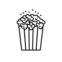 Popcorn icon, pop icon, bucket icon, cinema icon, corn icon, snack icon, box icon, entertainment icon, graphic icon, pictogram icon, marketing icon, popcorn, food, snack, box, movie, icon, isolated, 