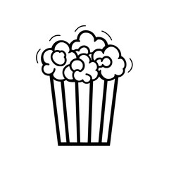 Popcorn icon, pop icon, bucket icon, cinema icon, corn icon, snack icon, box icon, entertainment icon, graphic icon, pictogram icon, marketing icon, popcorn, food, snack, box, movie, icon, isolated, 