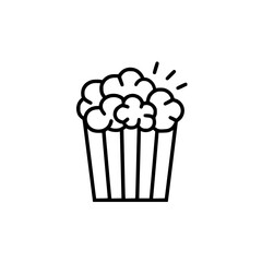 Popcorn icon, pop icon, bucket icon, cinema icon, corn icon, snack icon, box icon, entertainment icon, graphic icon, pictogram icon, marketing icon, popcorn, food, snack, box, movie, icon, isolated, 