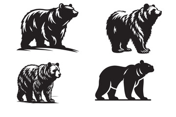 bear silhouette vector illustration