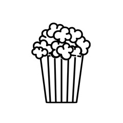 Popcorn icon, pop icon, bucket icon, cinema icon, corn icon, snack icon, box icon, entertainment icon, graphic icon, pictogram icon, marketing icon, popcorn, food, snack, box, movie, icon, isolated, 