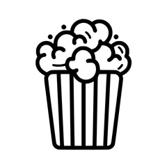 Popcorn icon, pop icon, bucket icon, cinema icon, corn icon, snack icon, box icon, entertainment icon, graphic icon, pictogram icon, marketing icon, popcorn, food, snack, box, movie, icon, isolated, 
