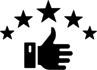 Best 5 stars review feedback recommended flat icon symbol