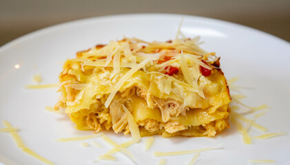 Classic chicken lasagna with catupiry