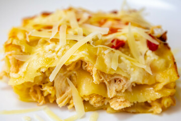 Classic chicken lasagna with catupiry