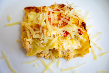Classic chicken lasagna with catupiry