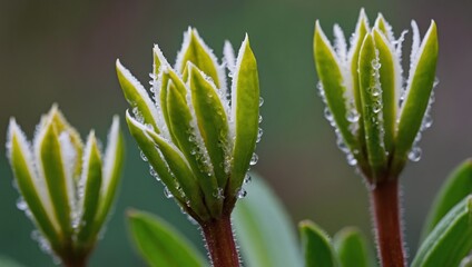 Close-up of flower buds with drops