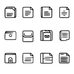 document icon, business icon, symbol icon, archive icon, contract icon, file icon, office icon, computer icon, message icon, web icon, folder icon, graphic icon, portfolio icon, magnifying glass icon,