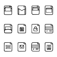 document icon, business icon, symbol icon, archive icon, contract icon, file icon, office icon, computer icon, message icon, web icon, folder icon, graphic icon, portfolio icon, magnifying glass icon,