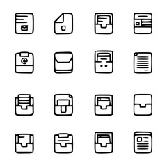 document icon, business icon, symbol icon, archive icon, contract icon, file icon, office icon, computer icon, message icon, web icon, folder icon, graphic icon, portfolio icon, magnifying glass icon,