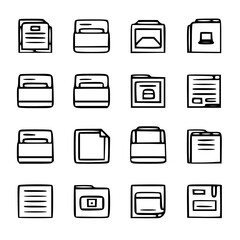 document icon, business icon, symbol icon, archive icon, contract icon, file icon, office icon, computer icon, message icon, web icon, folder icon, graphic icon, portfolio icon, magnifying glass icon,