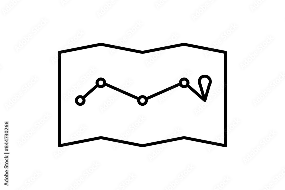 Poster route map icon. icon related to supply chain. suitable for web site, app, user interfaces, printable