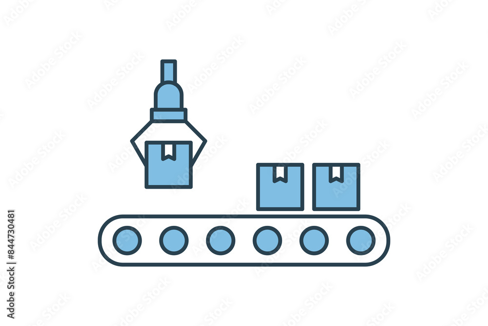 Poster production line icon. icon related to supply chain. suitable for web site, app, user interfaces, pri