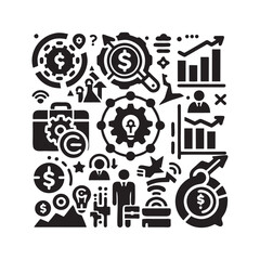 marketing business icon collection