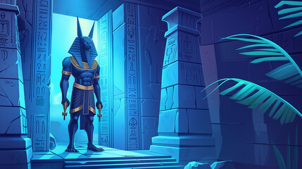 Obraz premium The Ancient Egyptian background isolation for mobile game background, Illustration