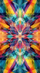 Obraz premium Colorful abstract background with triangles creating a kaleidoscope effect