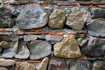 stone wall background, restored fortress wall