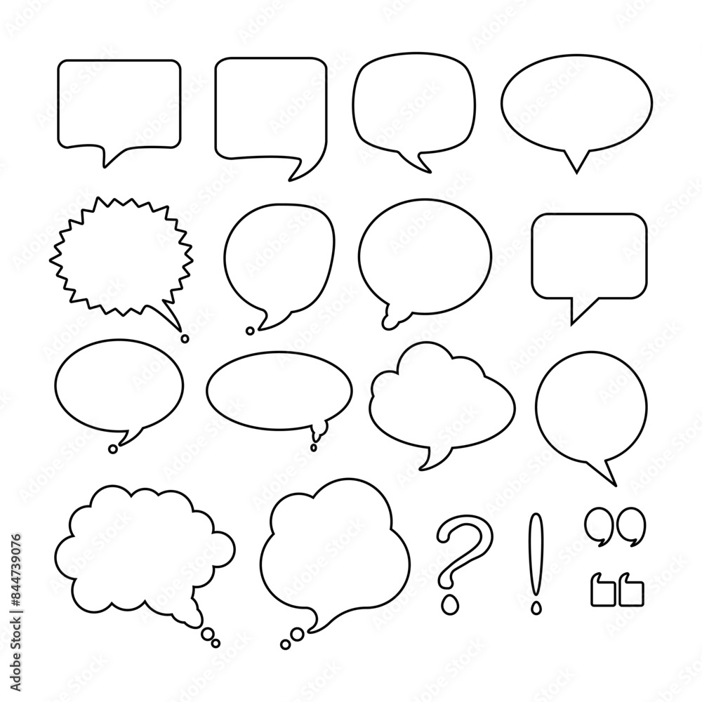 Poster set of variation bubble chat vector