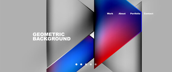 Naklejka premium Metal triangles with colorful bright triangles. Geometric modern minimalist design template