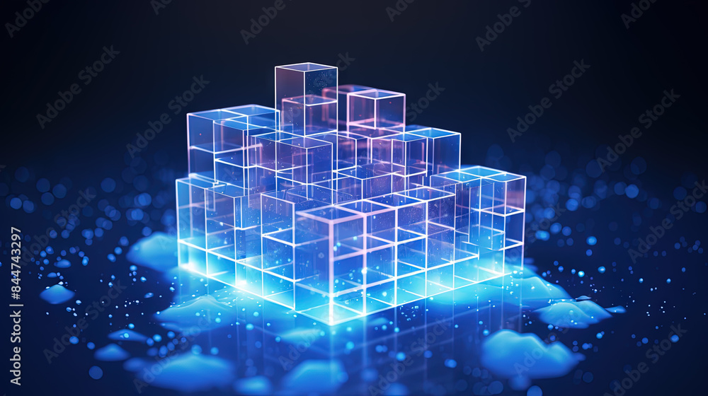 Aufkleber Data cloud structure concept with digital technology cloud sign for online backup and network compute power service.