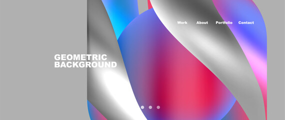 Bright multicolored geometric abstract shapes. Minimal trendy simplicity concept. Modern overlapping forms