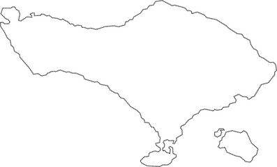 dot line drawing of bali island map.