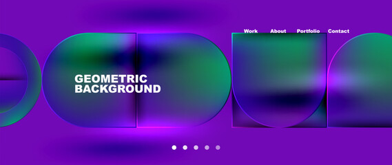 Geometric abstract glassmorphism with circles and squares. Vector Illustration For Wallpaper, Banner, Background, Card, Book Illustration, landing page
