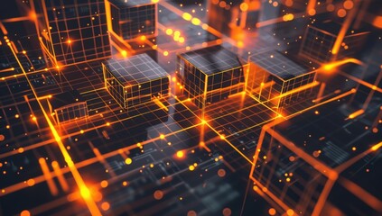 abstract background with glowing lines