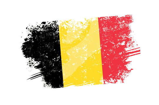Belgium flag with grunge effect - vector illustration