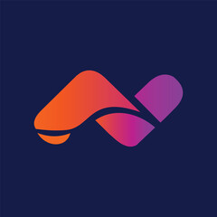 hill mount shapes abstract logo vector gradient
