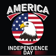 4th July Independence day US an eagle is shown with an american flag in the middle