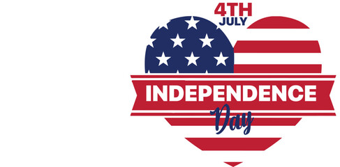 4th July Independence day US - a heart with the words independence day on it