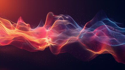 Obraz premium The image is a computer generated wave with orange and blue colors