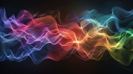 Fototapeta premium A colorful wave of light with a black background