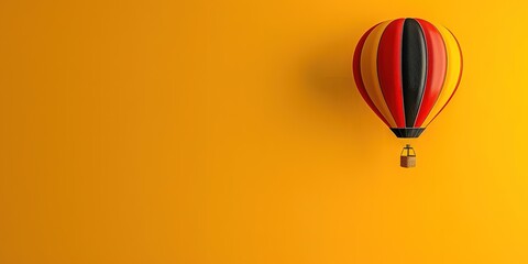 Obraz premium Colorful hot air balloons flying on the orange background