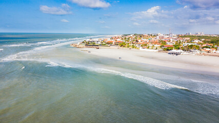 Salinópolis, Pará. Aerial view of Farol Velho beach