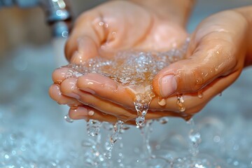 hand washing with water professional photography