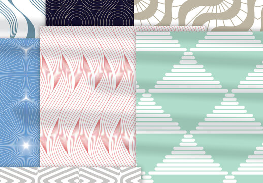 Pastel Colored Simple Geometric Seamless Pattern Collection