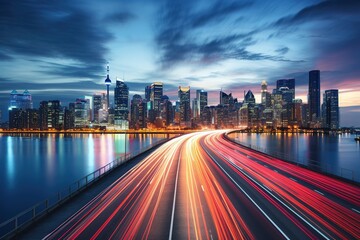Fototapeta premium city skyline at night