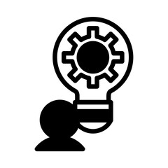 Solution icon or logo illustration outline black style