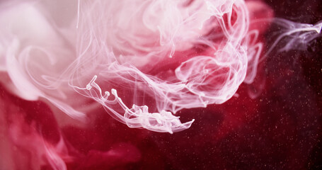 Ink drop water. Mist cloud. Blur pink red white color glowing ethereal haze texture paint swirl...