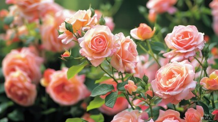 Fototapeta premium Hybrid roses grown for decorative purposes in gardens are known as garden roses