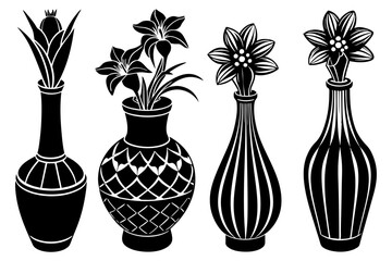 Lily Flower Vector Design on pot