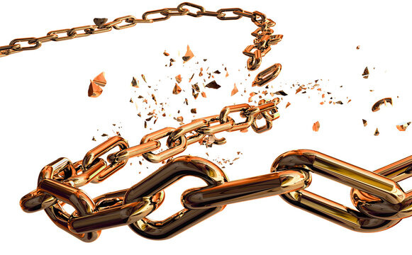 chain break breaking gold golden png isolated