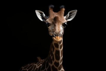 Obraz premium photo of a baby giraffe, dark background