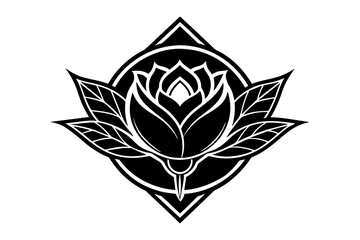 Rose flower silhouette logo design