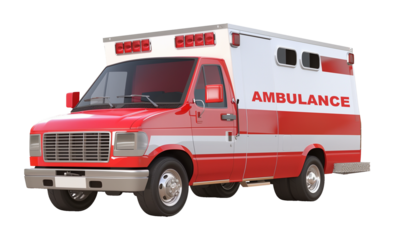 Ambulance Isolated on Transparent Background
