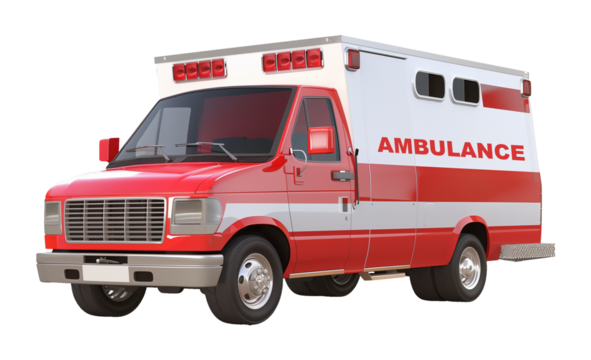 Ambulance Isolated on Transparent Background
